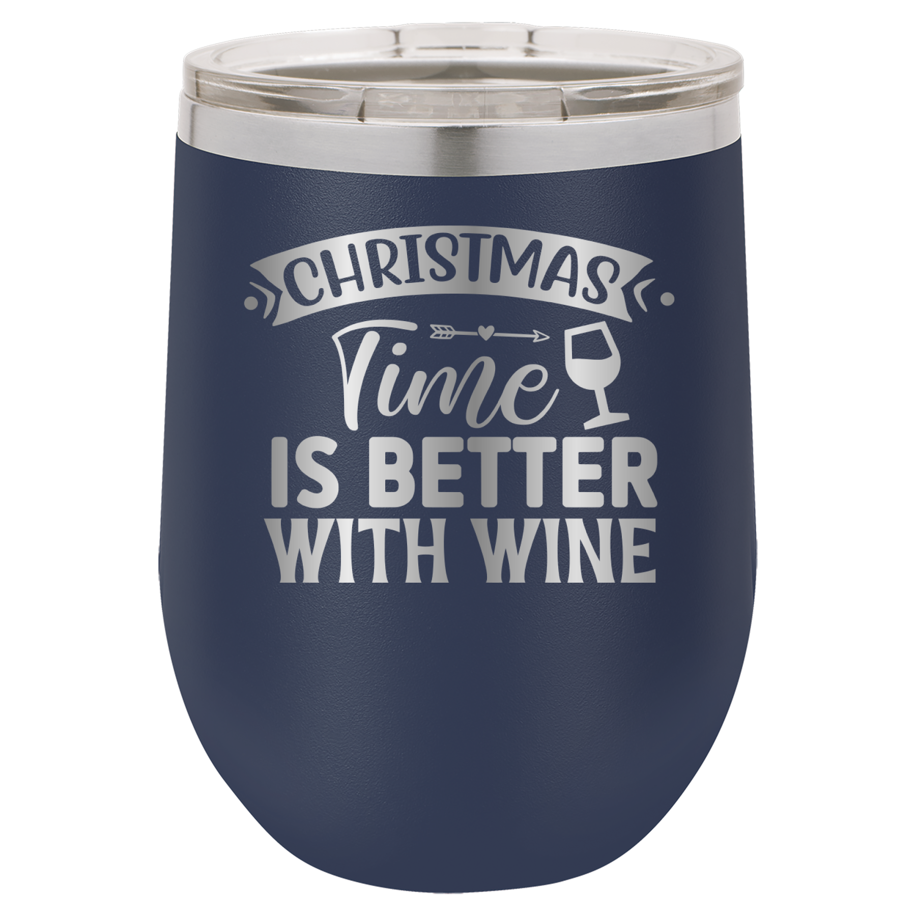 Christmas Time Is Better With Wine - 12oz Polar Camel Wine Tumbler image 7