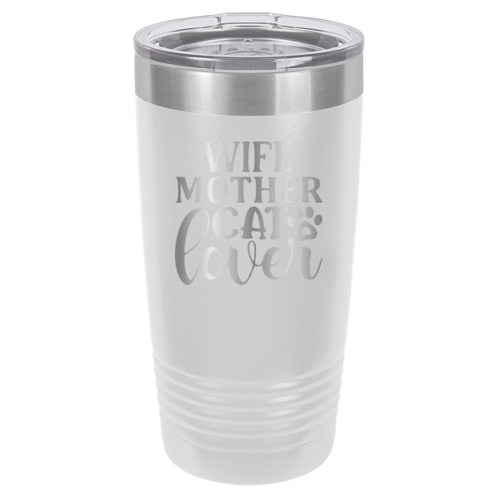 Wife, Mother, Cat Lover - 20oz Polar Camel Tumbler - White image