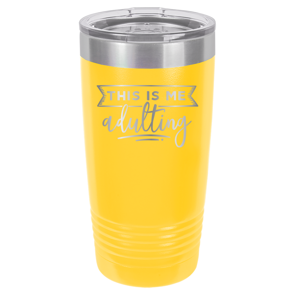 This Is Me Adulting - 20oz Polar Camel Tumbler - Yellow image