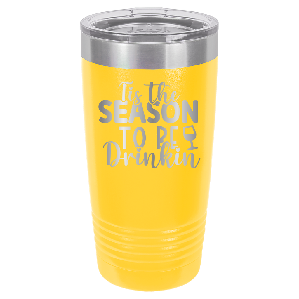 Tis The Season To Be Drinkin' - 20oz Polar Camel Tumbler - Yellow image