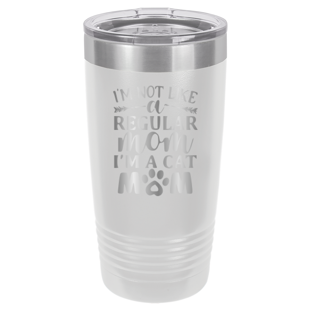 I'm Not Like A Regular Mom, I'm A Cat Mom - 20oz Polar Camel Tumbler - White image
