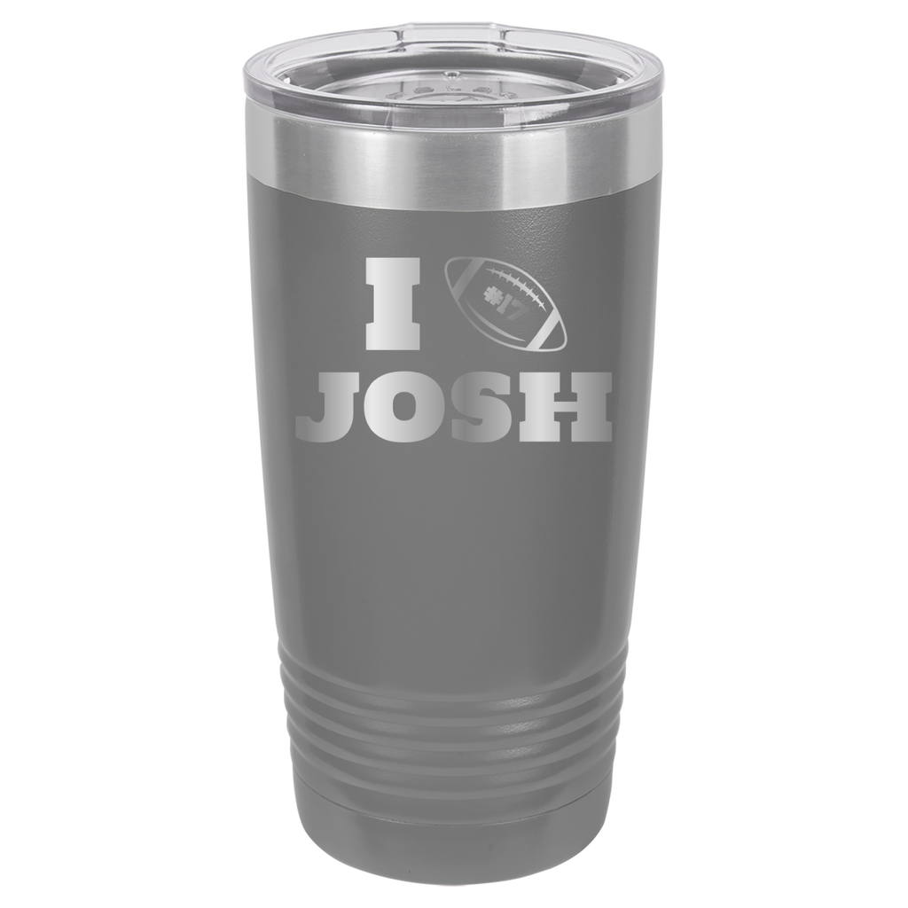 I Heart Josh - Josh Allen - 20oz Polar Camel Tumbler Buffalo Bills - Gray image