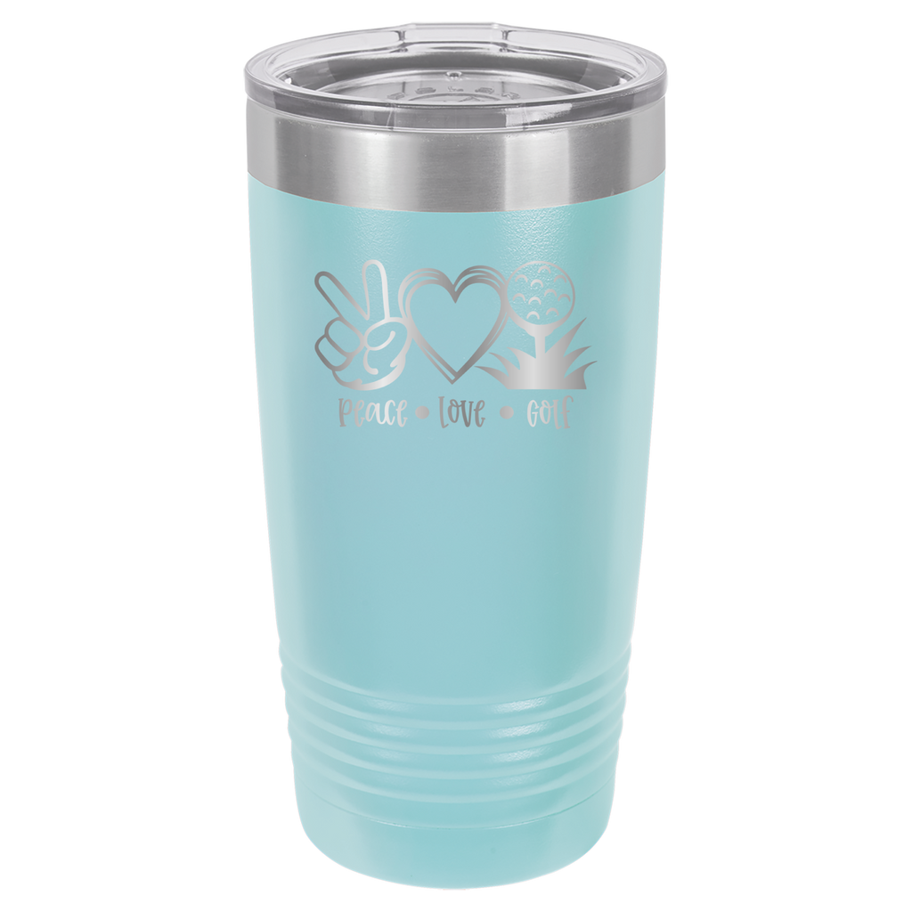 Peace, Love, Golf - 20oz Polar Camel Tumbler image 6