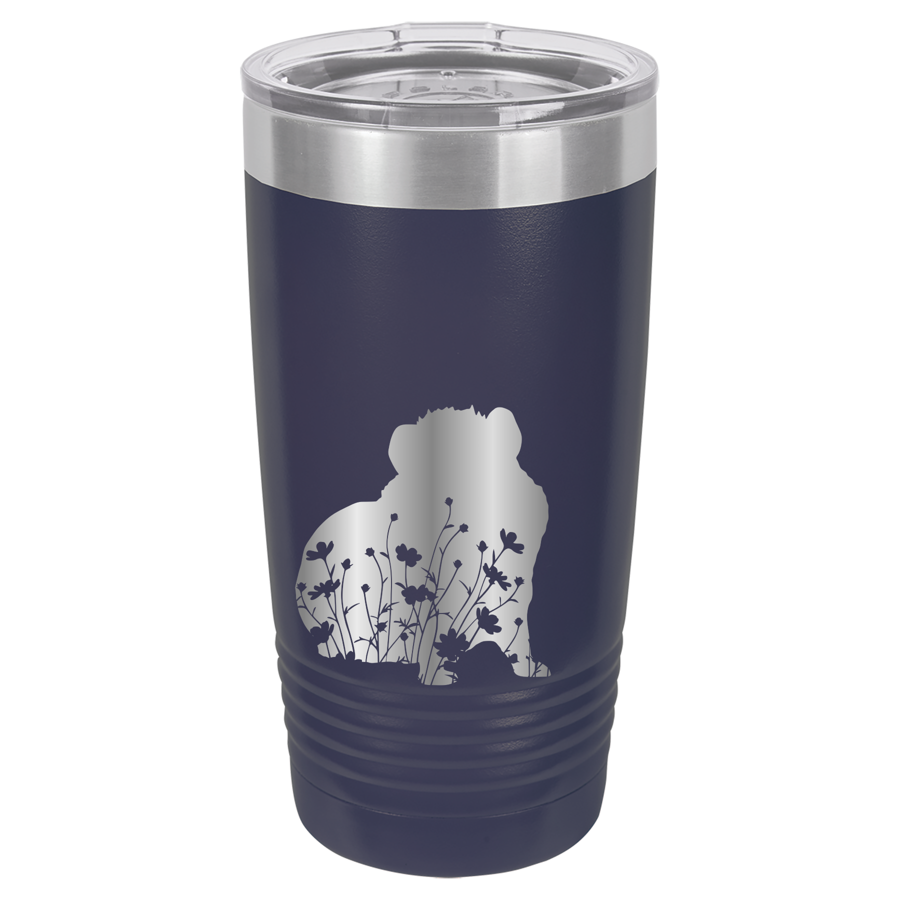 Floral Guinea Pig Design - 20oz Polar Camel Tumbler - Navy image