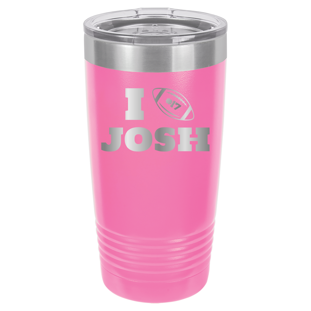 I Heart Josh - Josh Allen - 20oz Polar Camel Tumbler Buffalo Bills - Pink image