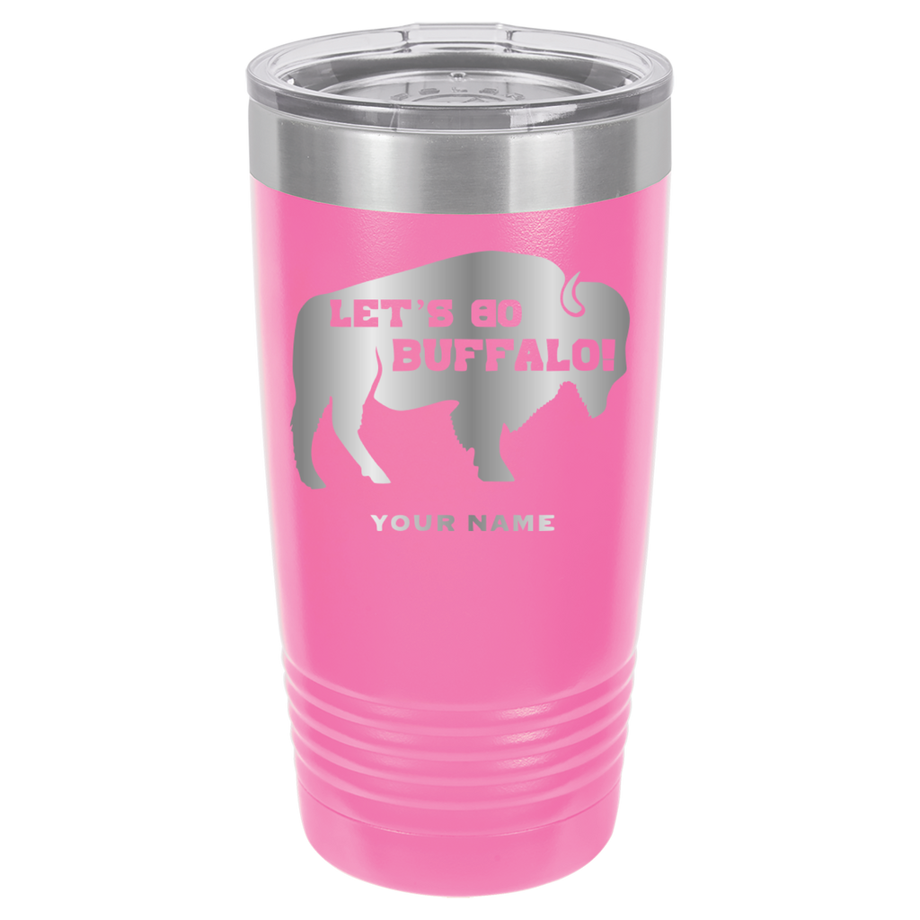 Let's Go Buffalo - 20oz Polar Camel Tumbler - Personalization Available - Buffalo Bills - Pink image