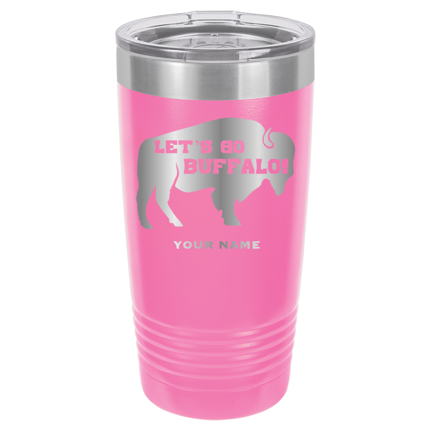 Let's Go Buffalo - 20oz Polar Camel Tumbler - Personalization Available - Buffalo Bills - Pink image