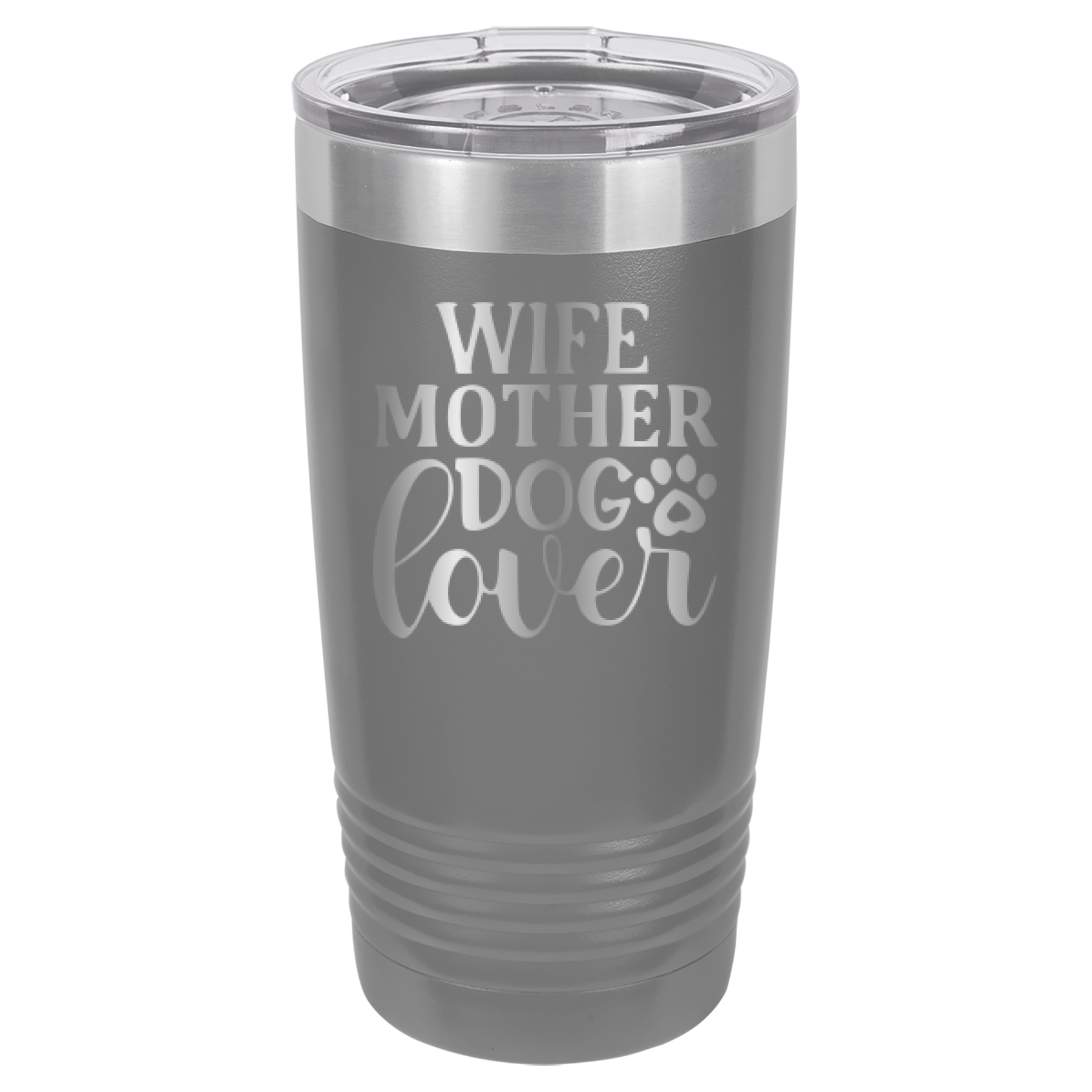 Wife, Mother, Dog Lover - 20oz Polar Camel Tumbler - Gray image