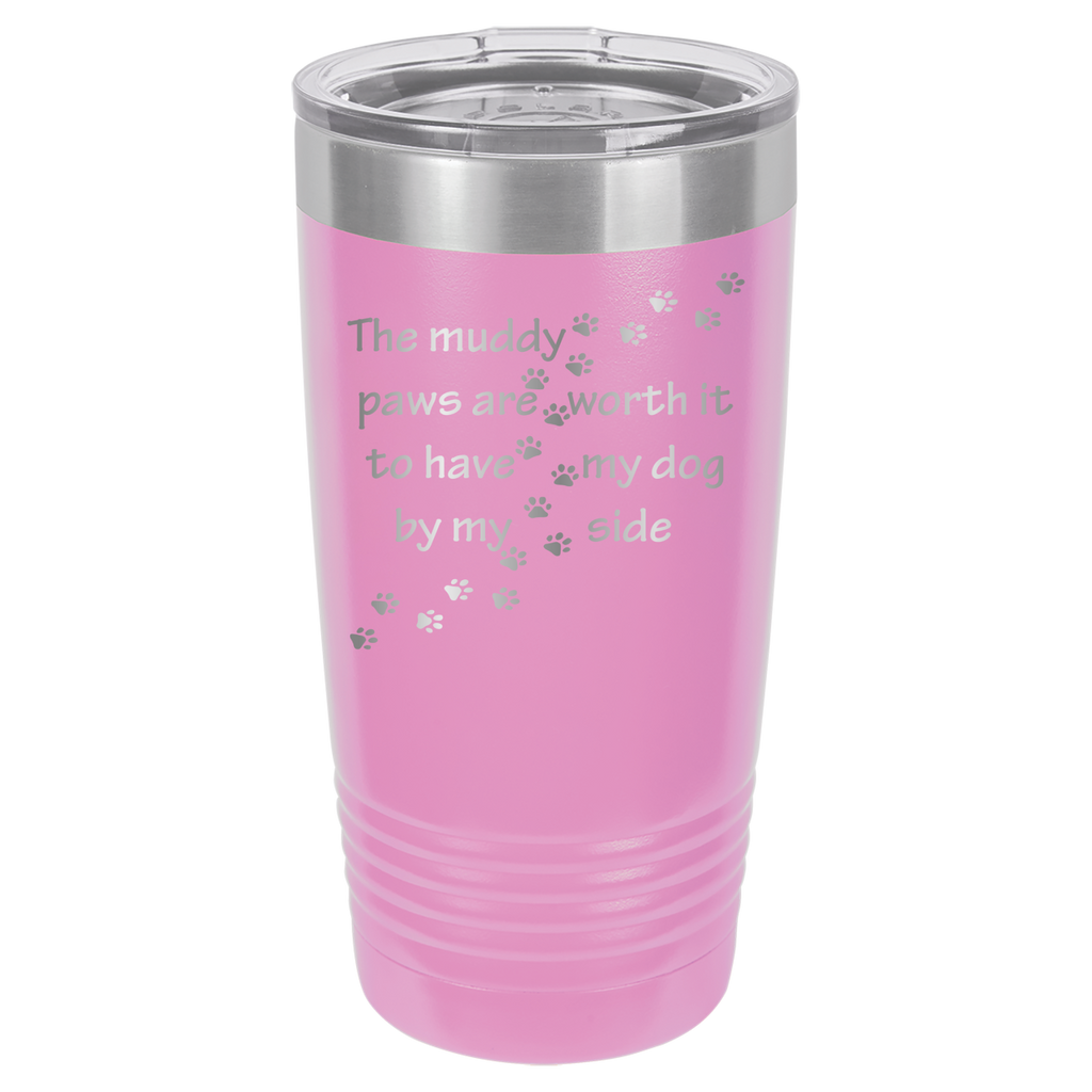 Muddy Paws - Dog 20oz Polar Camel Tumbler - Can Be Customized - Light Purple image