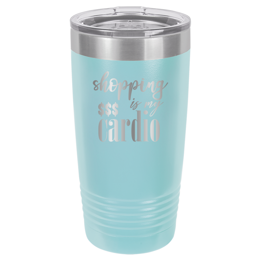Shopping Is My Cardio - 20oz Polar Camel Tumbler - Light Blue image