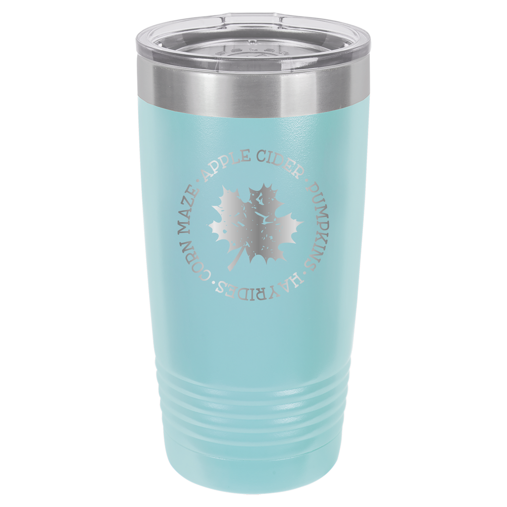 Fall Mug - Apple Cider, Hayrides, Pumpkin Spice, Corn Maze - 20oz Polar Camel Tumbler - Light Blue image