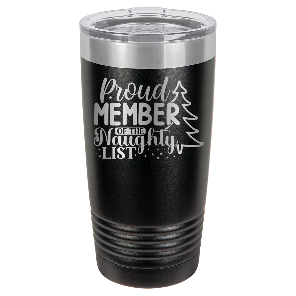 Proud Member of the Naughty List - 20oz Polar Camel Tumbler - Black image