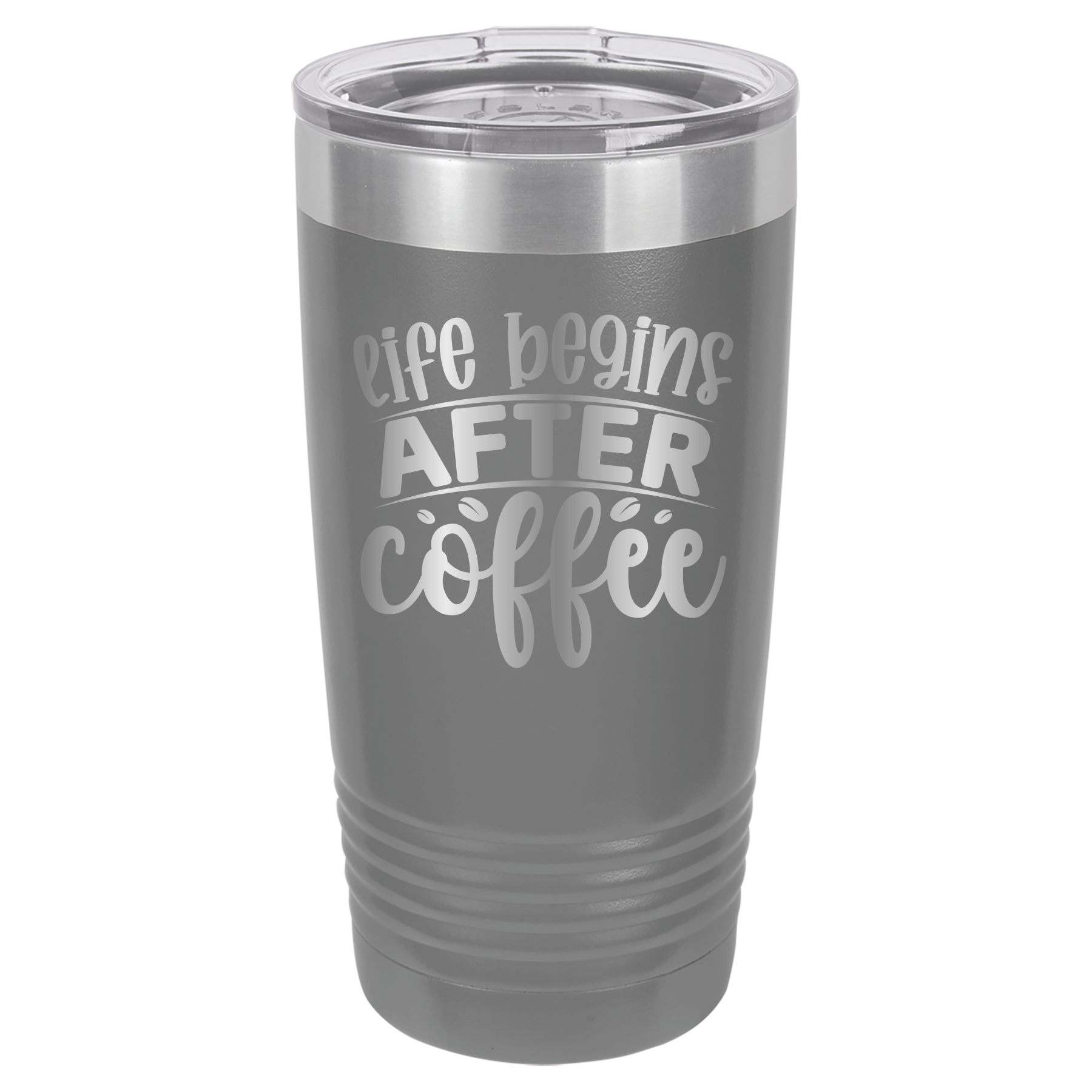 Life Begins After Coffee - 20oz Polar Camel Tumbler - Gray image