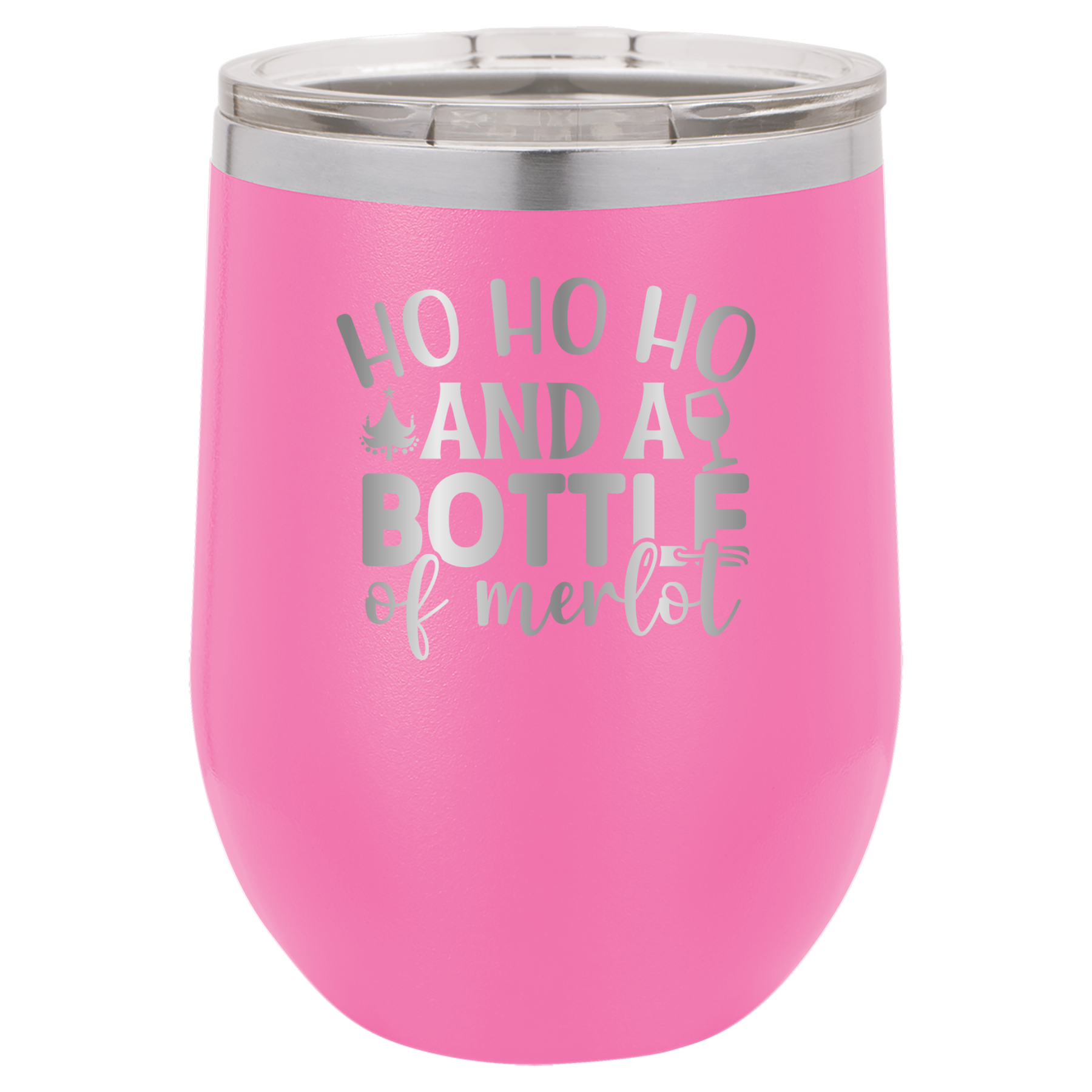 Ho Ho Ho And A Bottle of Merlot - 12oz Polar Camel Wine Tumbler image 13