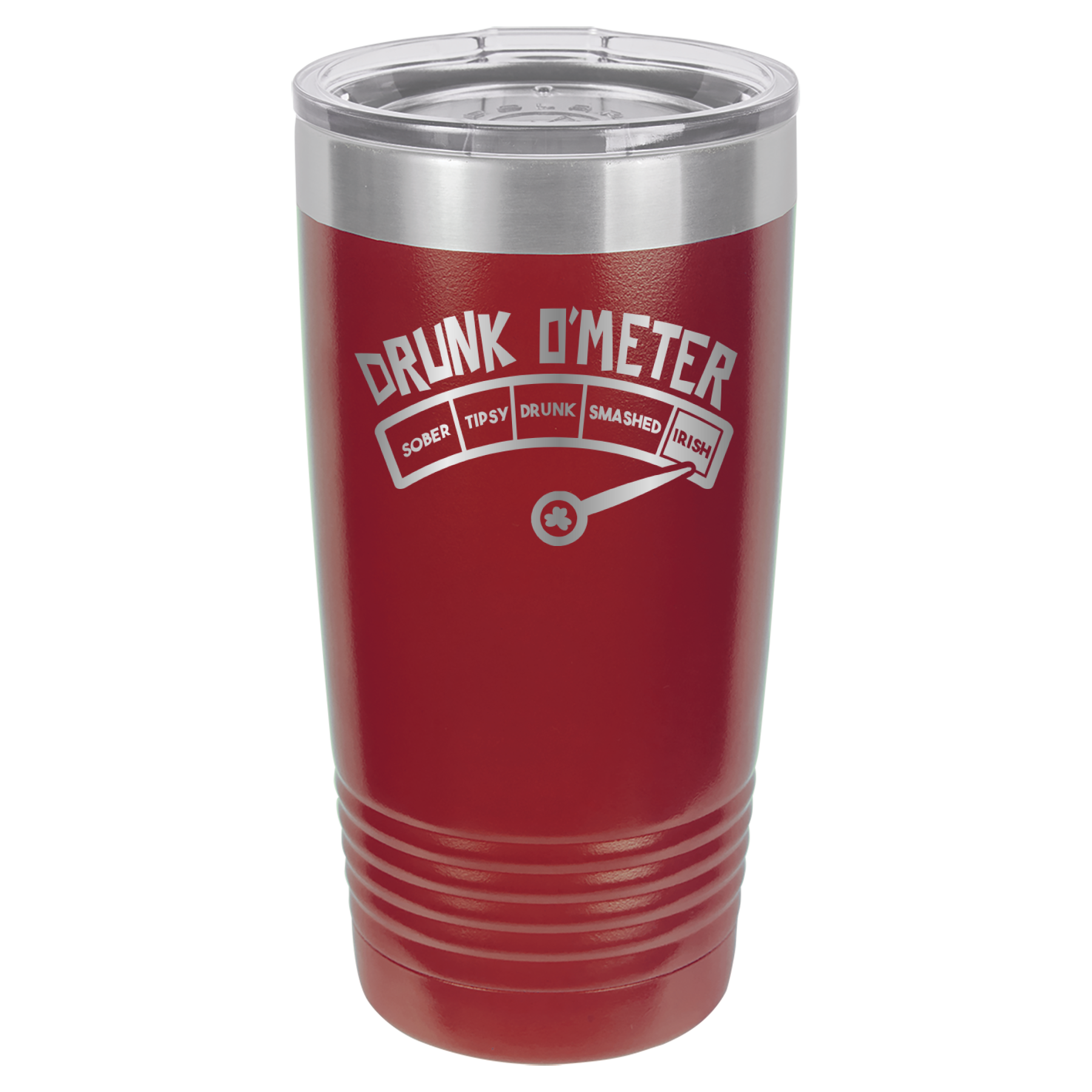 St. Patrick's Day Tumbler - How drunk?  Irish! - 20oz Tumbler - Maroon image