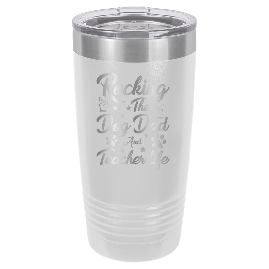 Rocking The Dog Dad And Teacher Life - 20oz Polar Camel Tumbler image 3