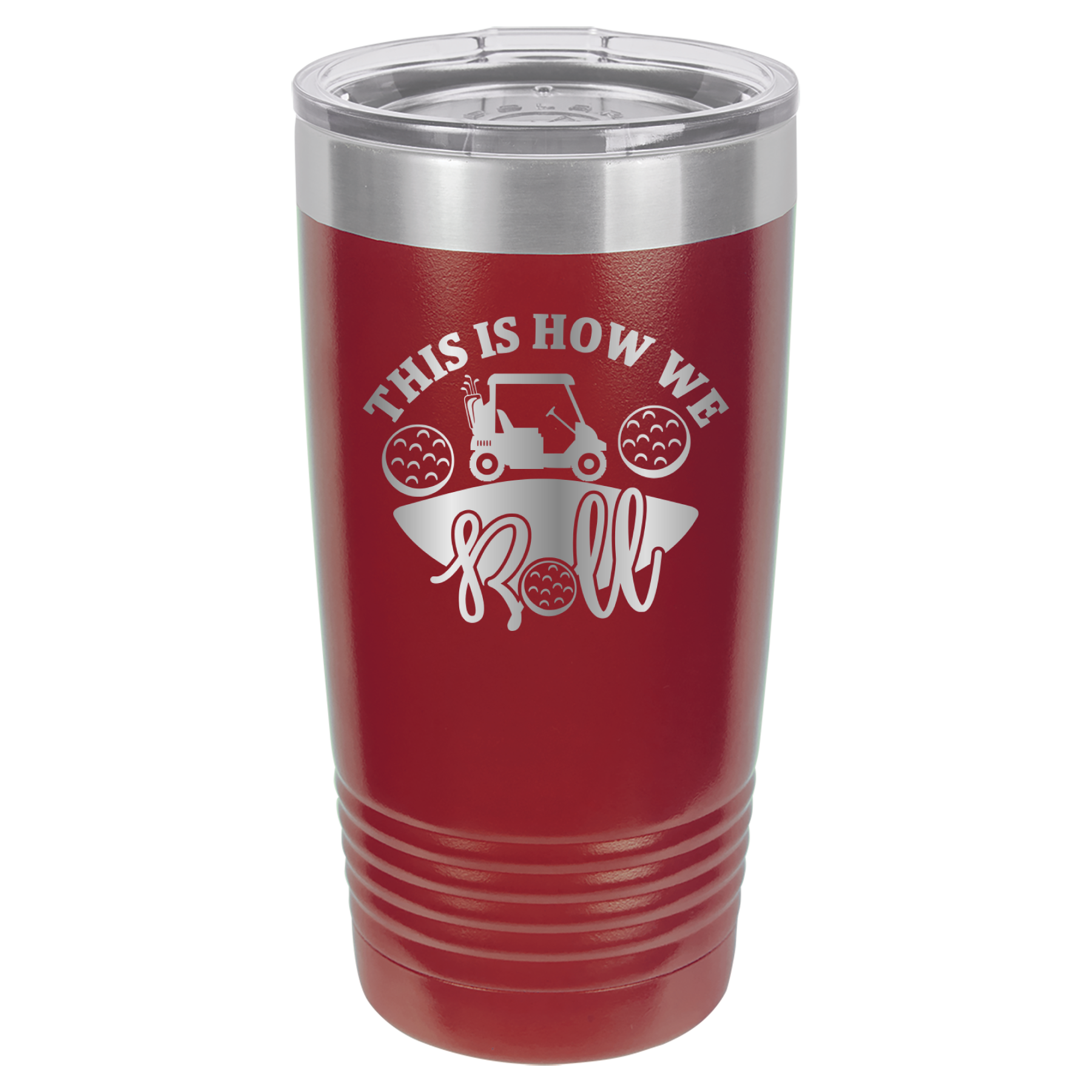 This Is How We Roll  -Golf - 20oz Polar Camel Tumbler - Maroon image