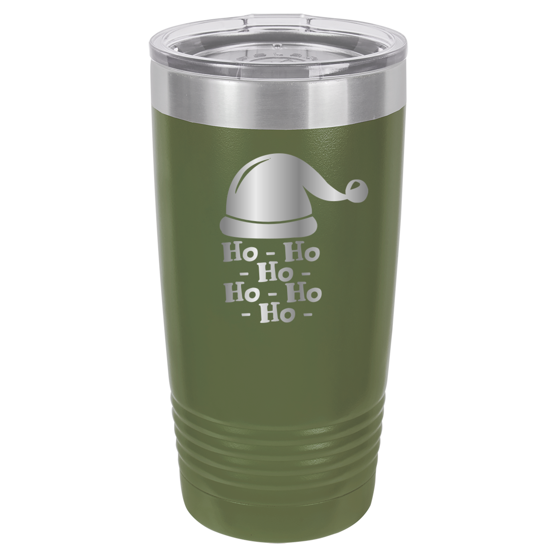 Ho Ho Ho Santa Claus Christmas - 20oz Polar Camel Tumbler - Olive Green image