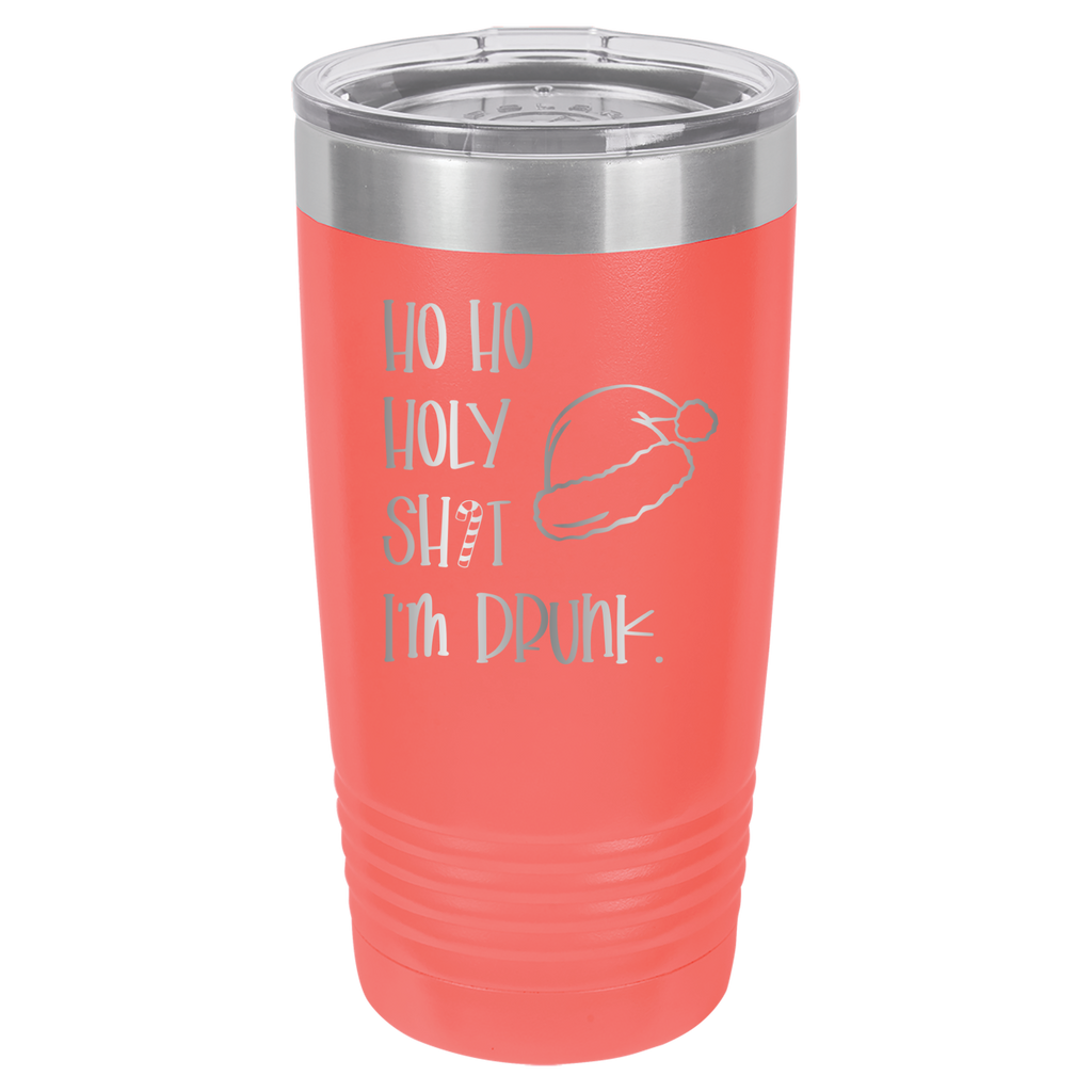 Ho Ho Holy Shit I'm Drunk - 20oz Polar Camel Tumbler - Coral image