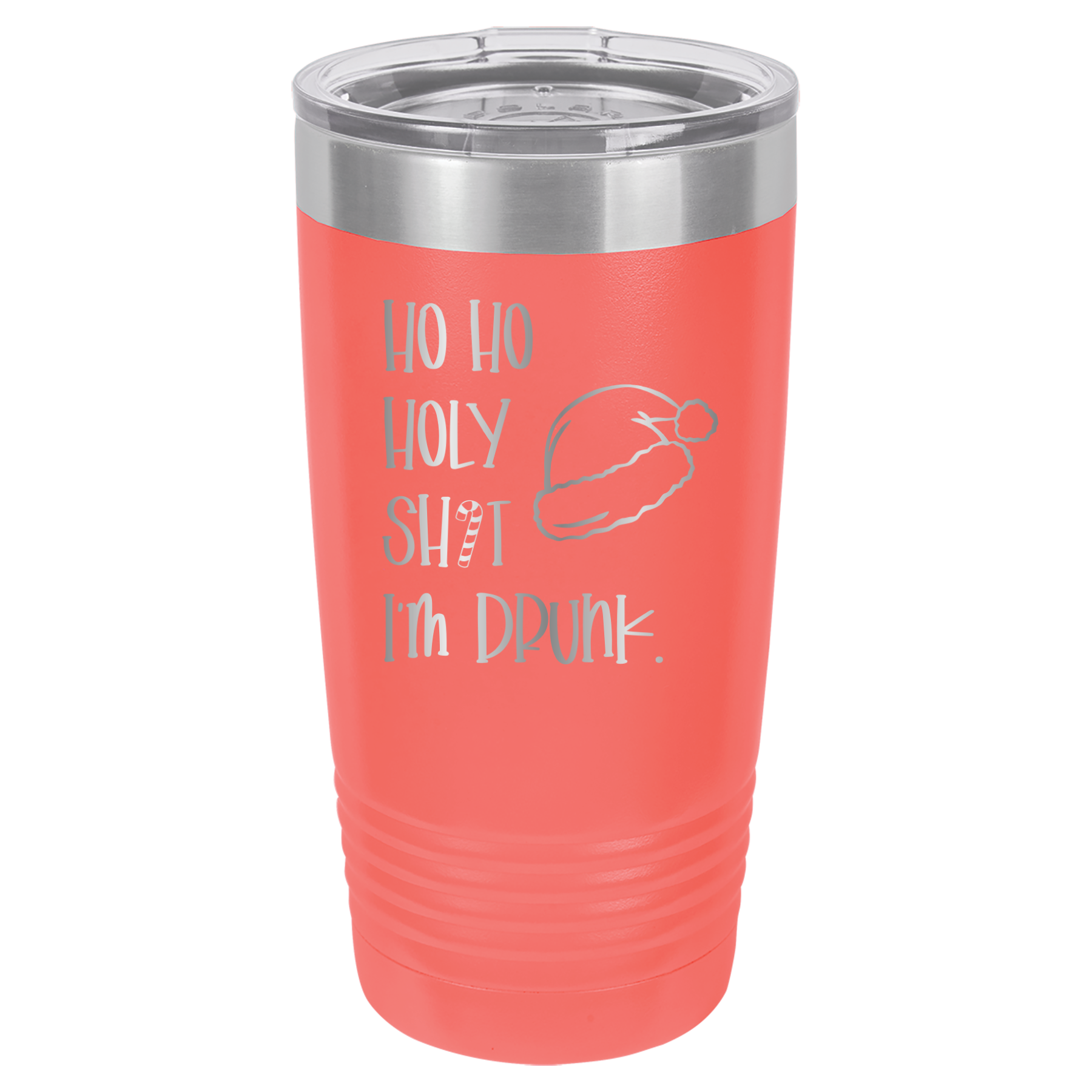 Ho Ho Holy Shit I'm Drunk - 20oz Polar Camel Tumbler - Coral image