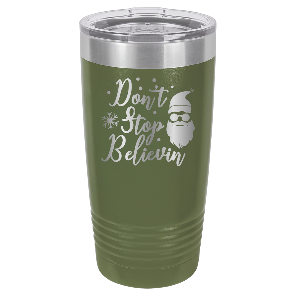 Don't Stop Believin - Santa Claus Christmas - 20oz Polar Camel Tumbler image 10