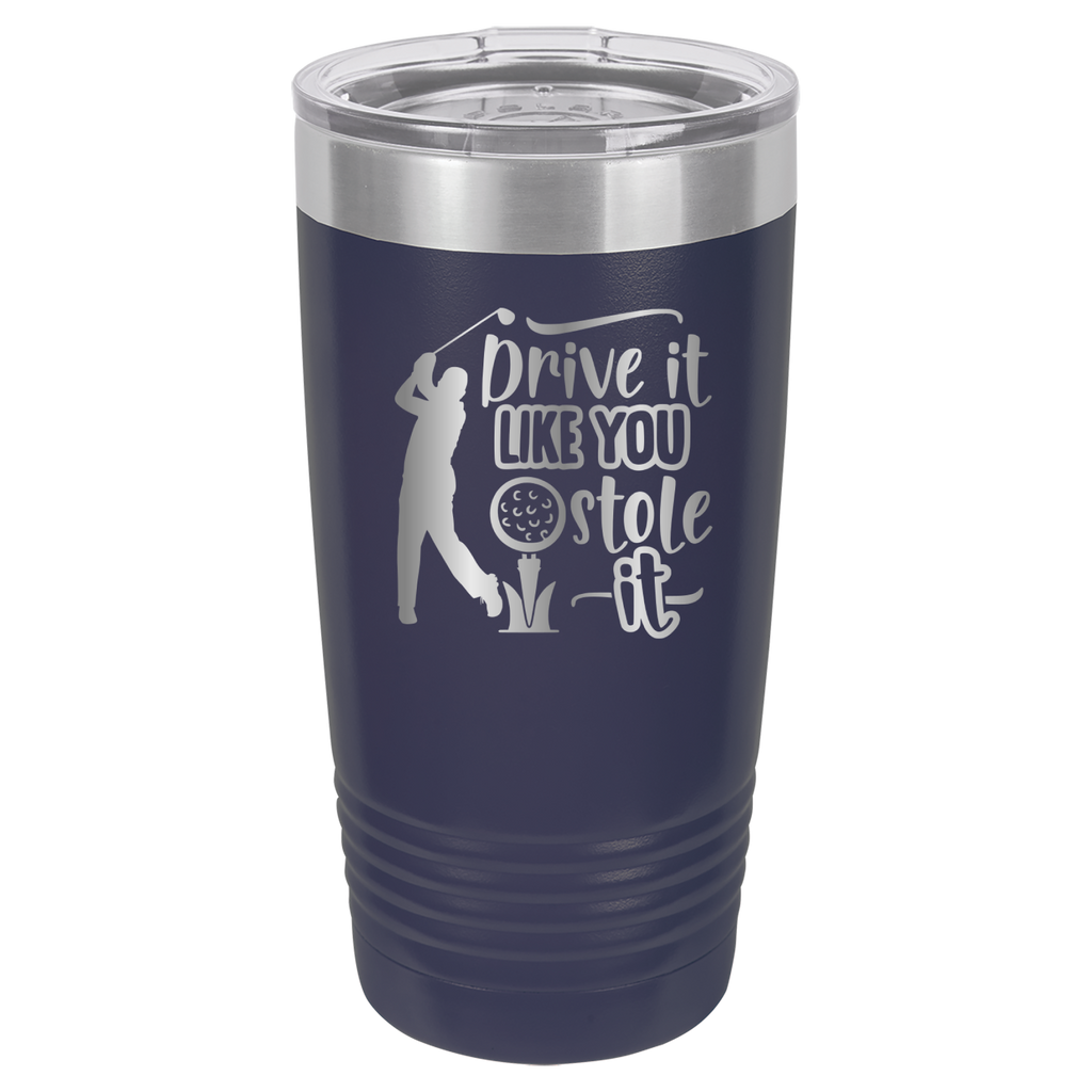 Drive It Like You Stole It (Male) - 20oz Polar Camel Tumbler - Golf - Navy image