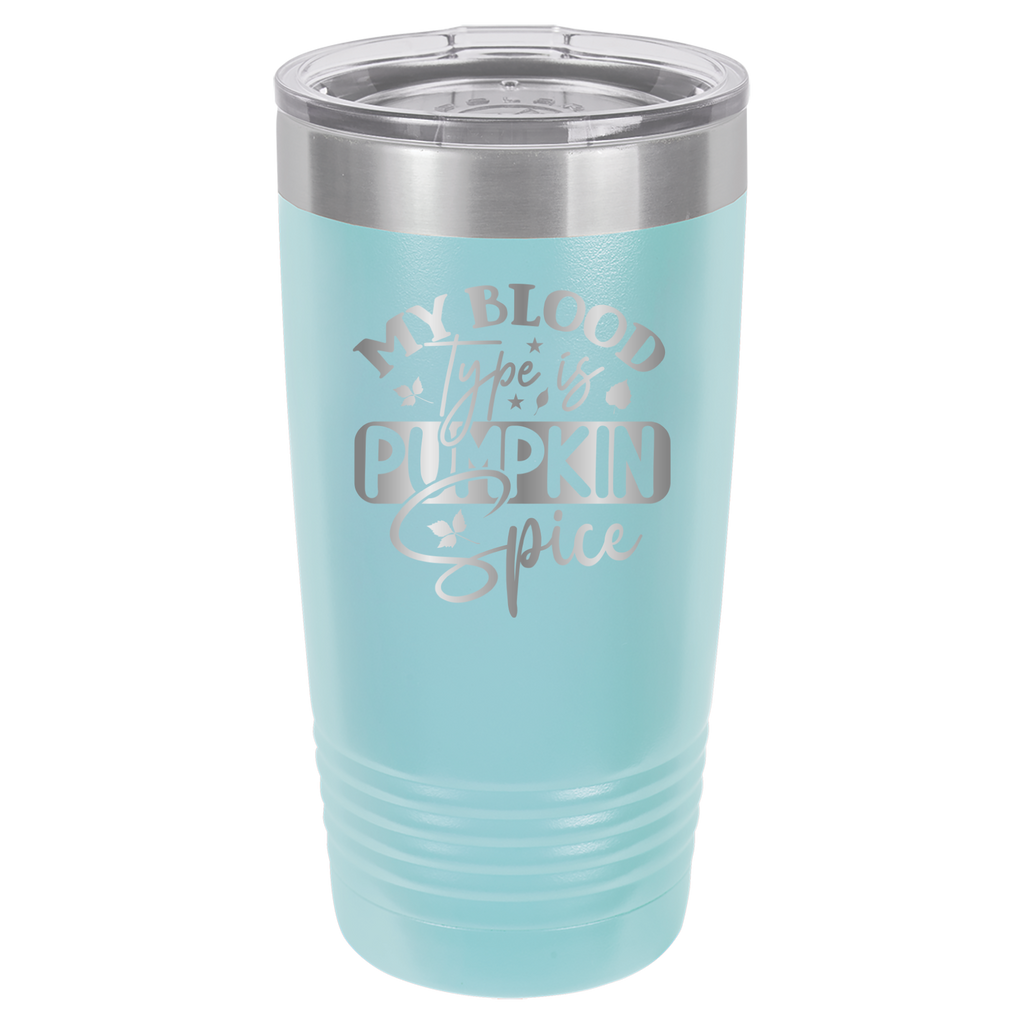 My Blood Type Is Pumpkin Spice - 20oz Polar Camel Tumbler - Light Blue image