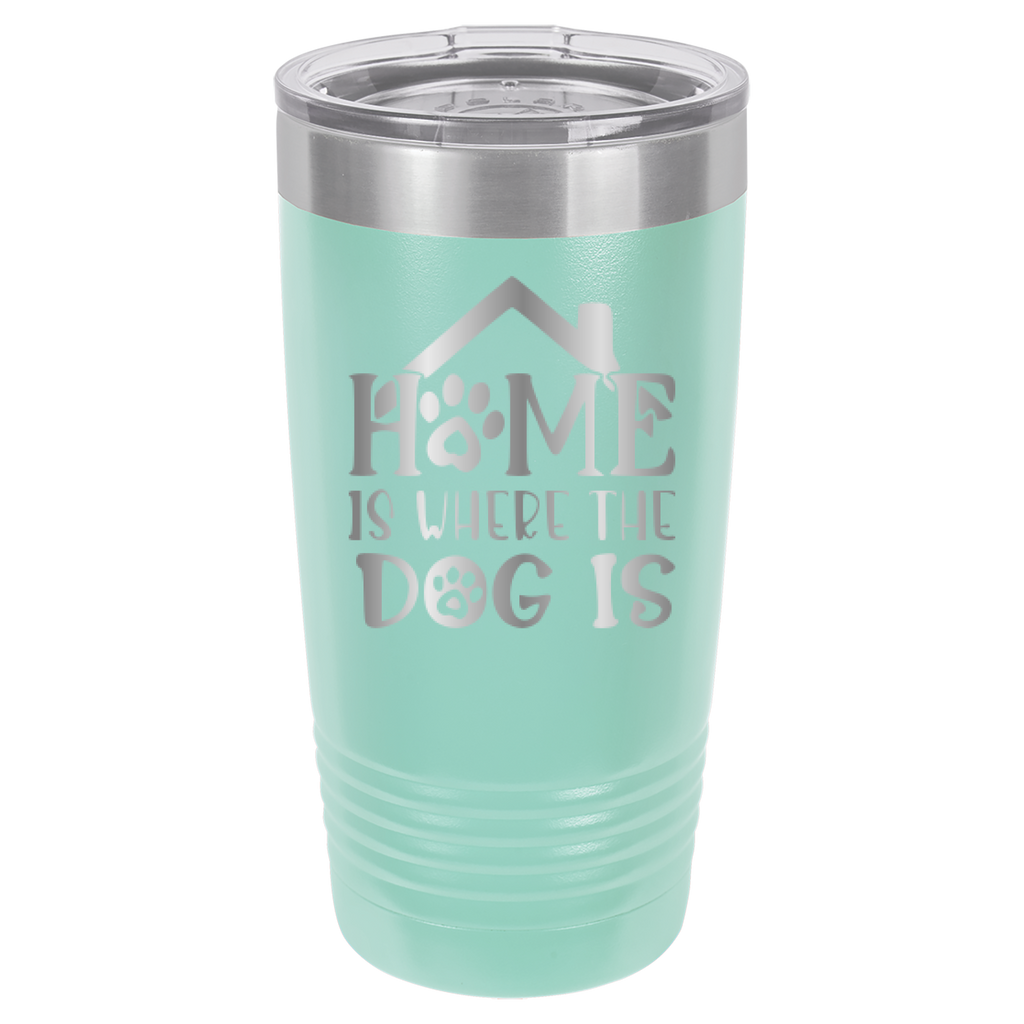 Home Is Where The Dog Is - 20oz Polar Camel Tumbler - Teal image