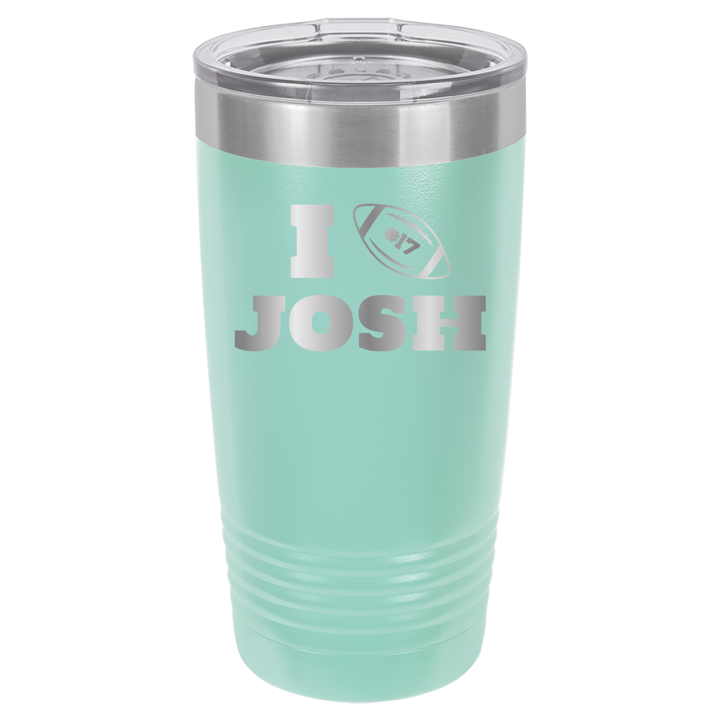 I Heart Josh - Josh Allen - 20oz Polar Camel Tumbler Buffalo Bills - Teal image