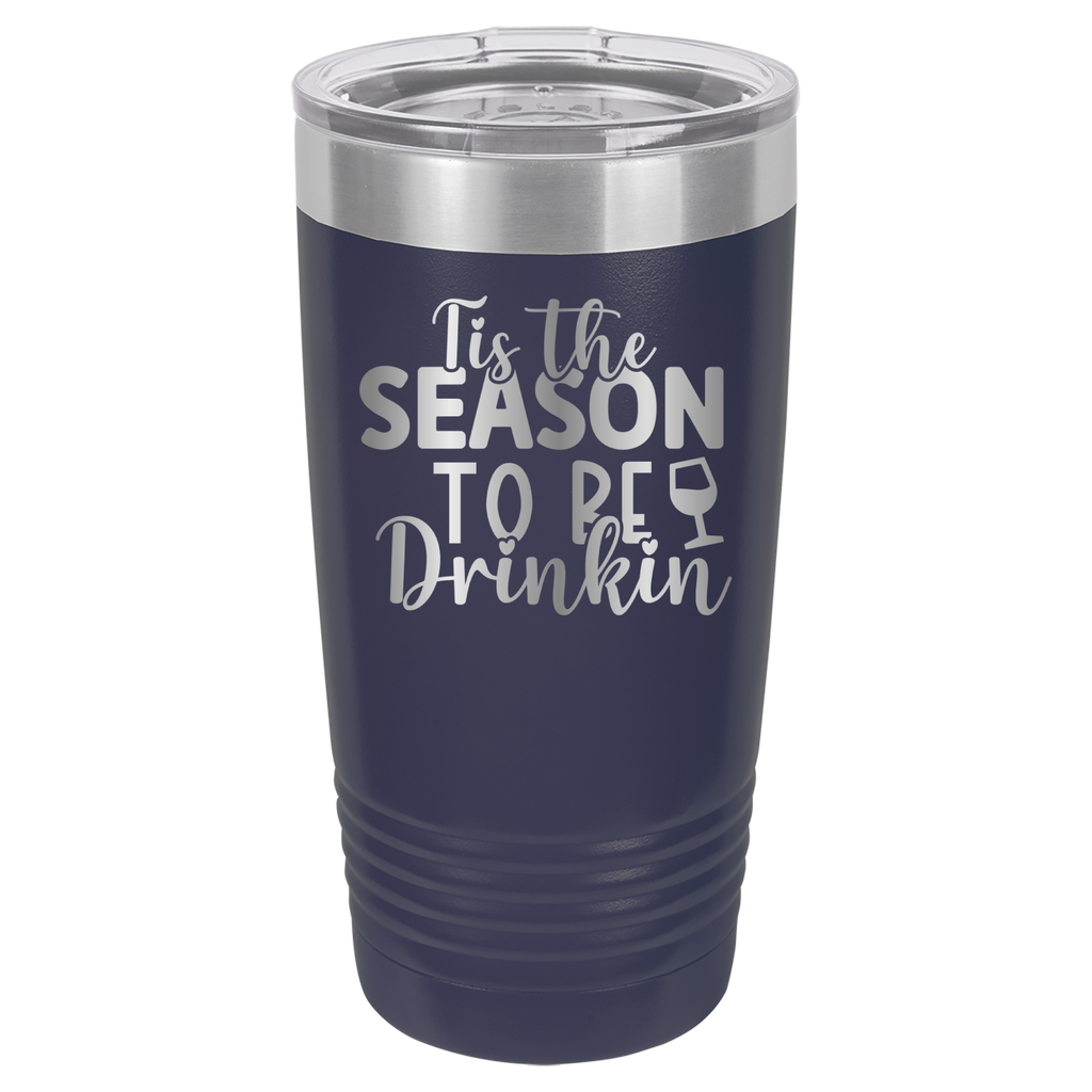 Tis The Season To Be Drinkin' - 20oz Polar Camel Tumbler - Navy image