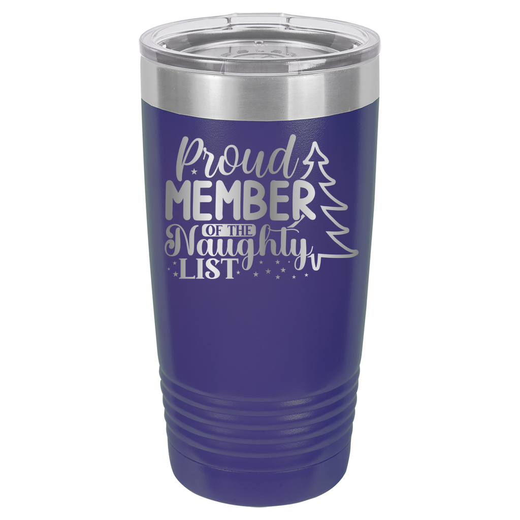 Proud Member of the Naughty List - 20oz Polar Camel Tumbler - Purple image