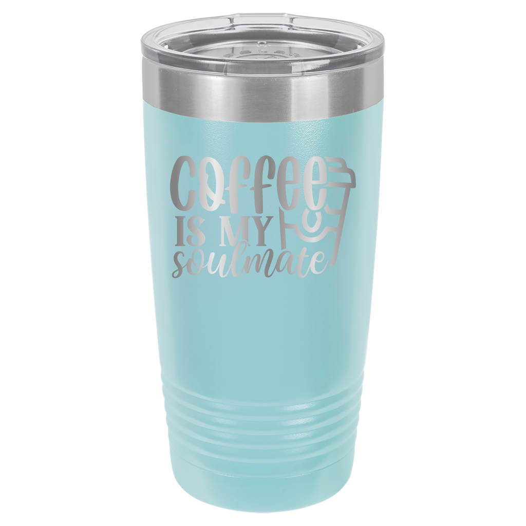Coffee Is My Soulmate - 20oz Polar Camel Tumber - Light Blue image