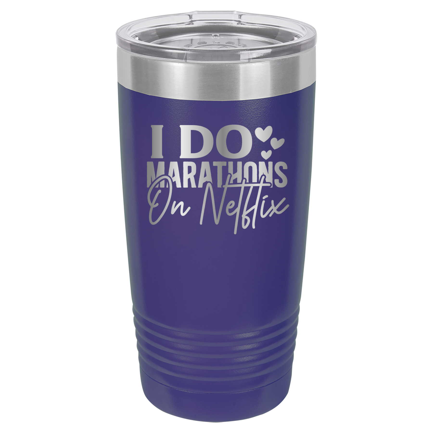 I Do Marathons On Netflix - 20oz Polar Camel Tumbler - Purple image