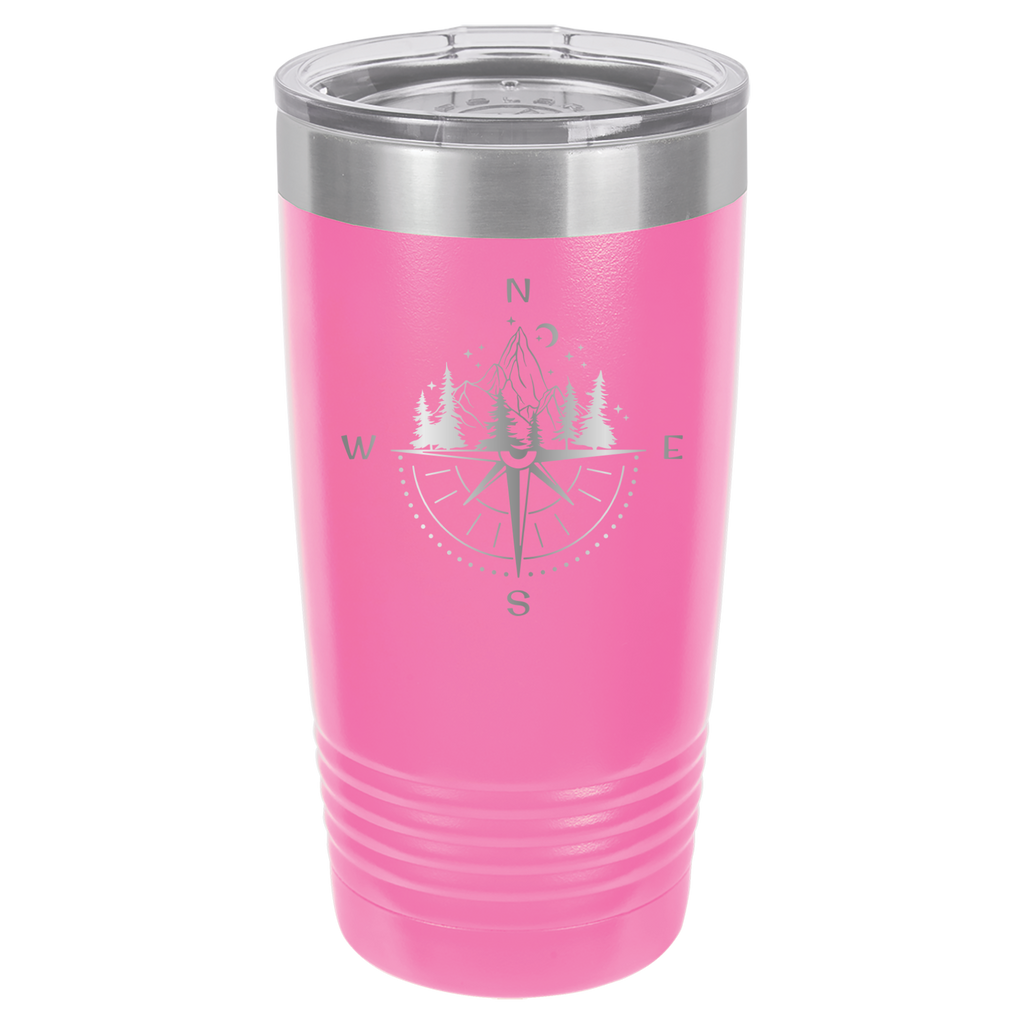 Compass, Map, or Adventure - 20oz Polar Camel Tumbler - Pink image
