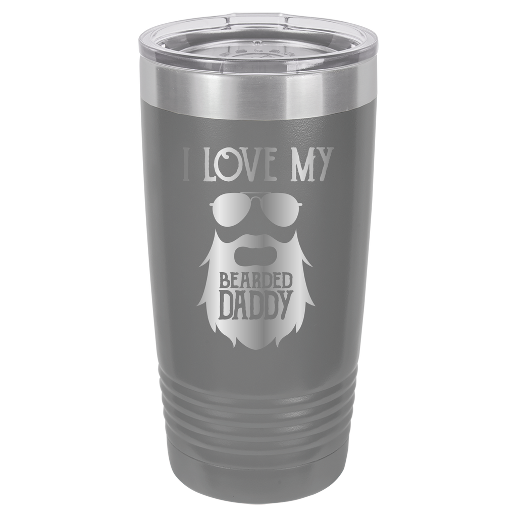 I Love My Bearded Daddy - 20oz Polar Camel Tumbler - Gray image