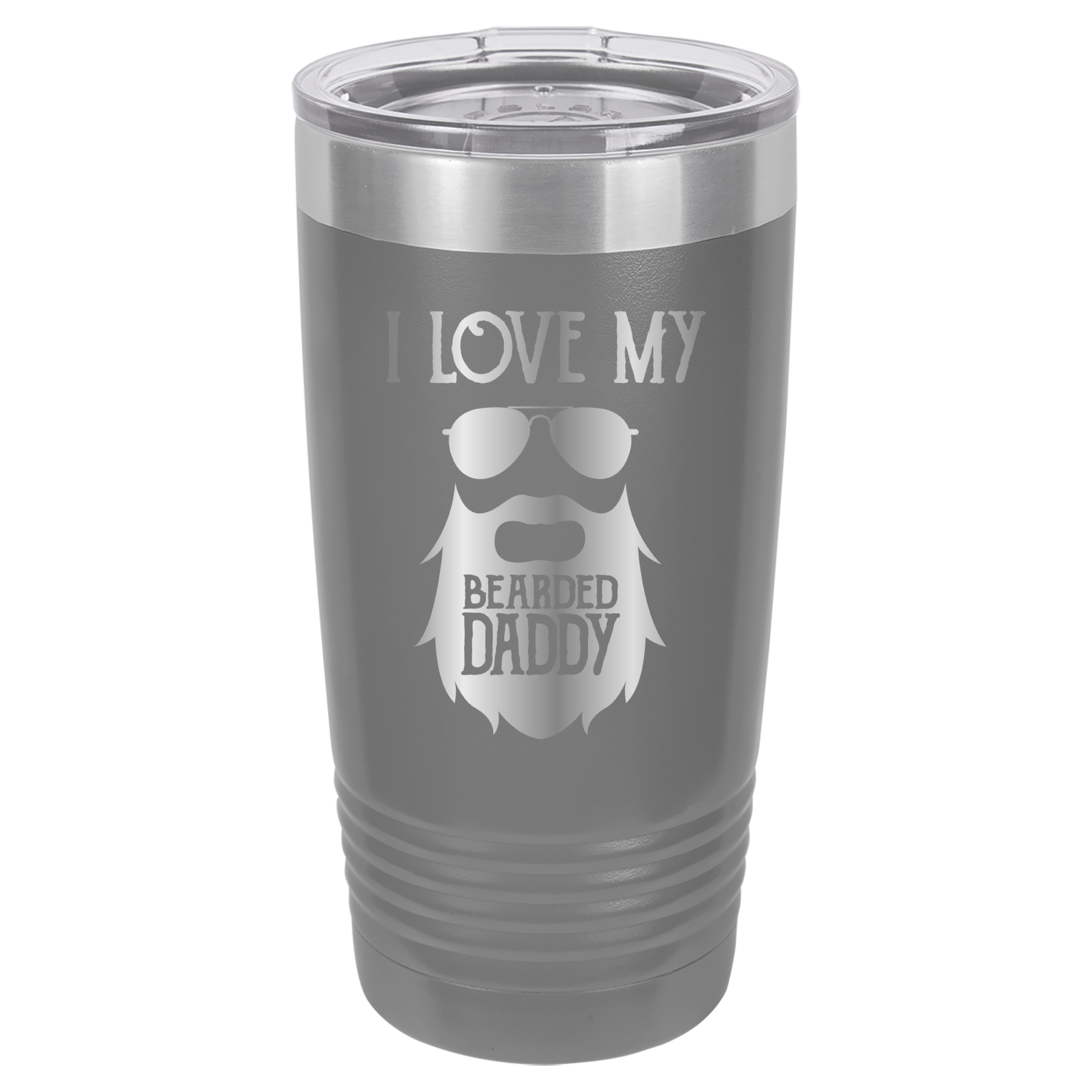 I Love My Bearded Daddy - 20oz Polar Camel Tumbler - Gray image
