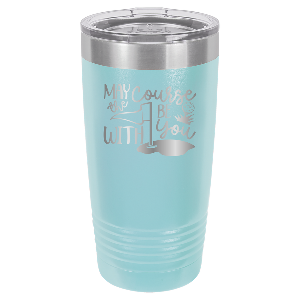 May The Course Be With You - Golf - 20oz Polar Camel Tumbler - Light Blue image