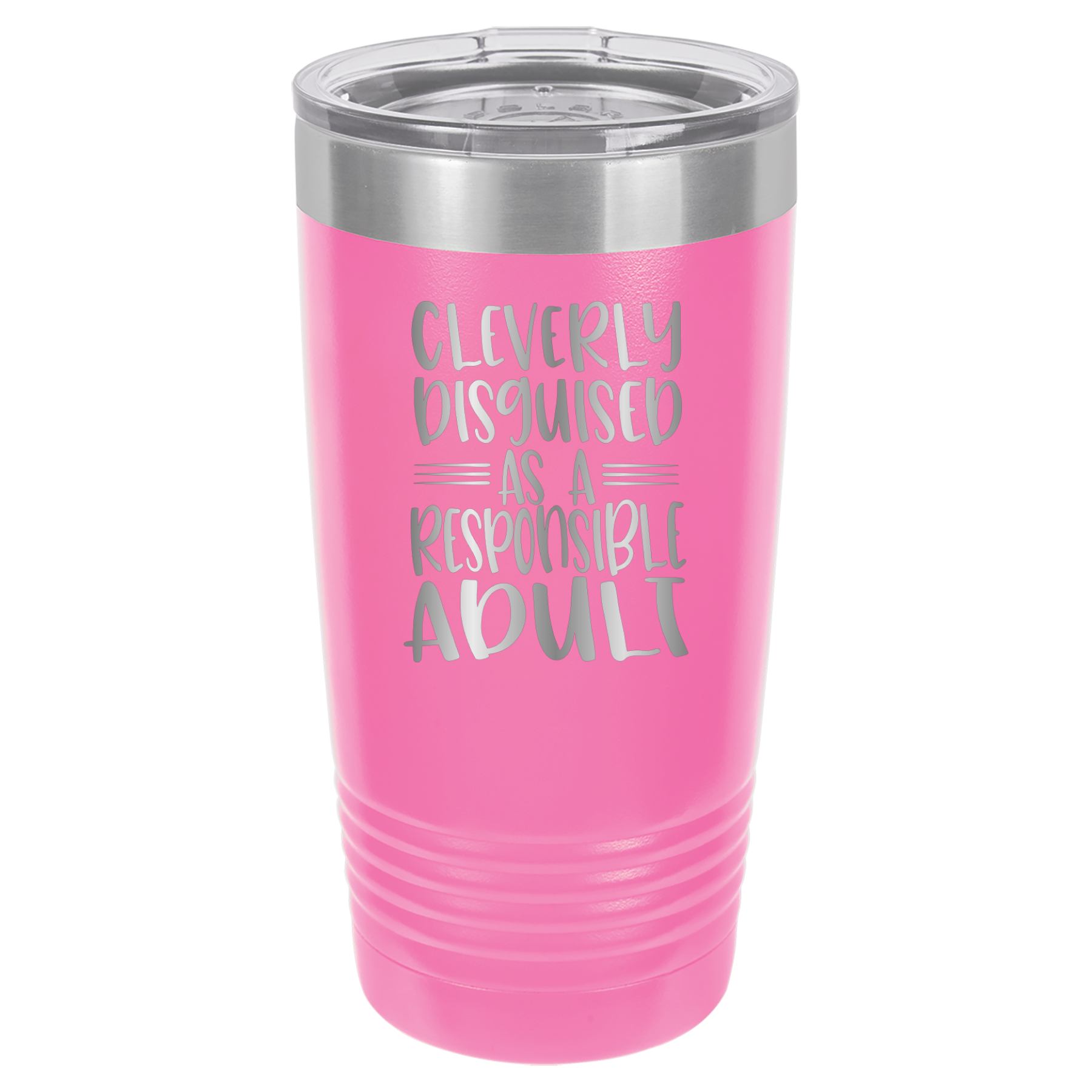 Cleverly Disguised As A Responsible Adult - 20oz Polar Camel Tumbler - Pink image
