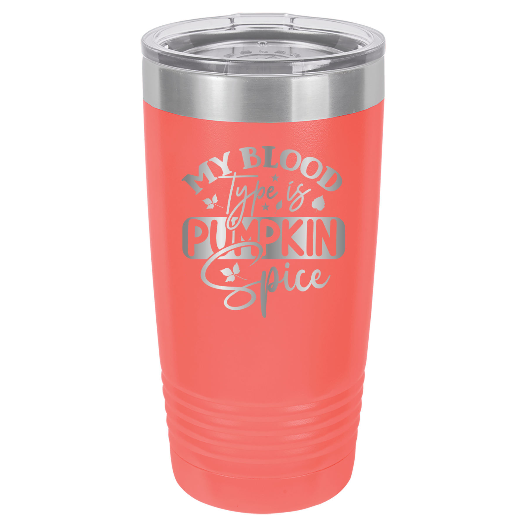 My Blood Type Is Pumpkin Spice - 20oz Polar Camel Tumbler - Coral image