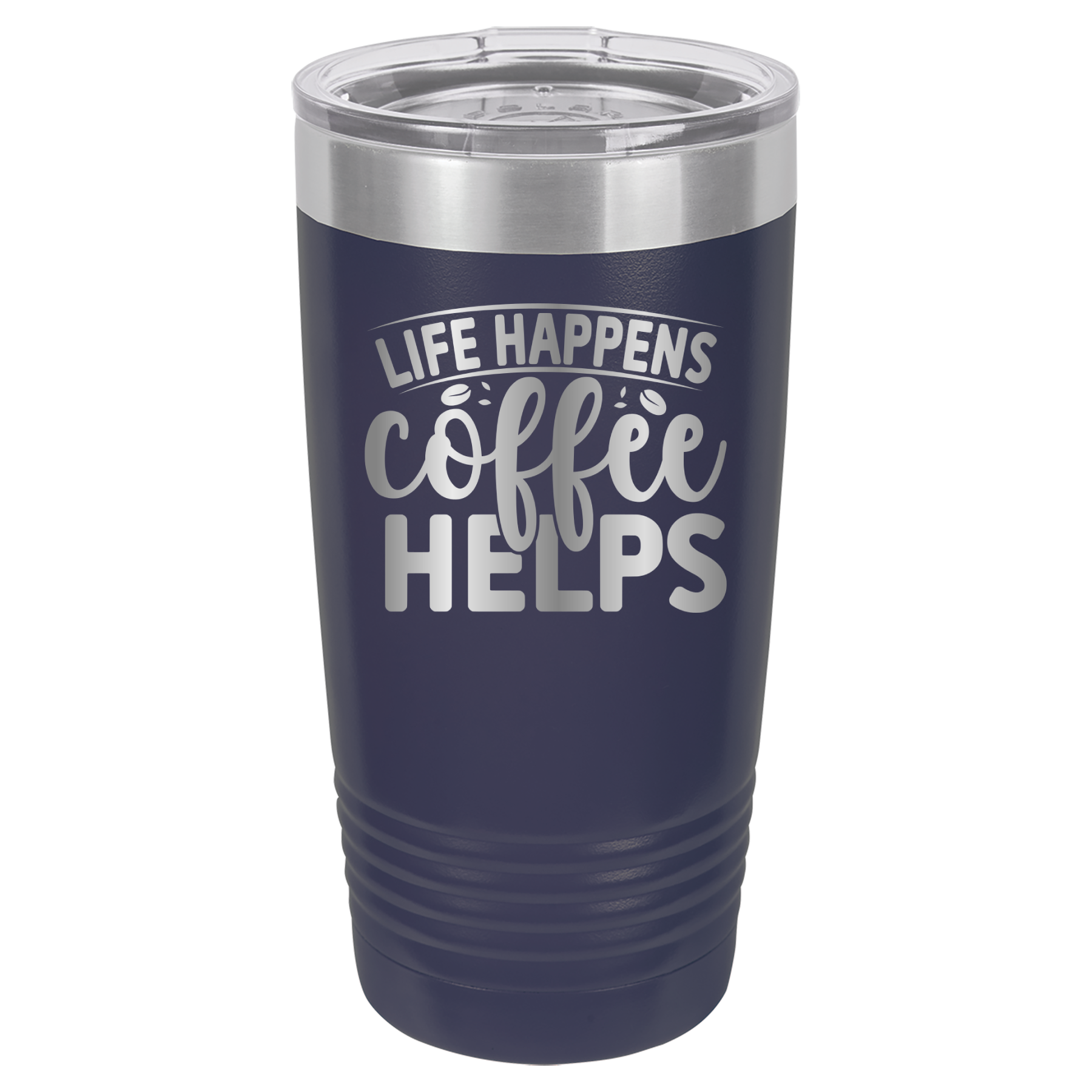 Life Happens Coffee Helps - 20oz Polar Camel Tumbler - Navy image