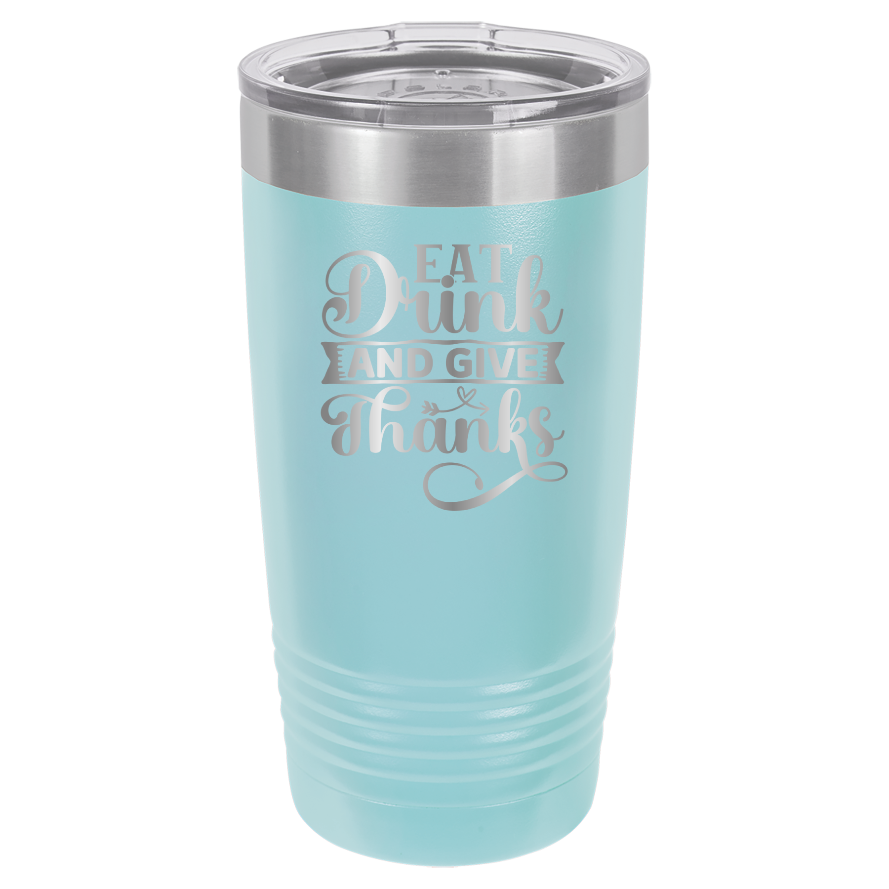 Eat, Drink, Give Thanks - 20oz Polar Camel Tumbler - Light Blue image