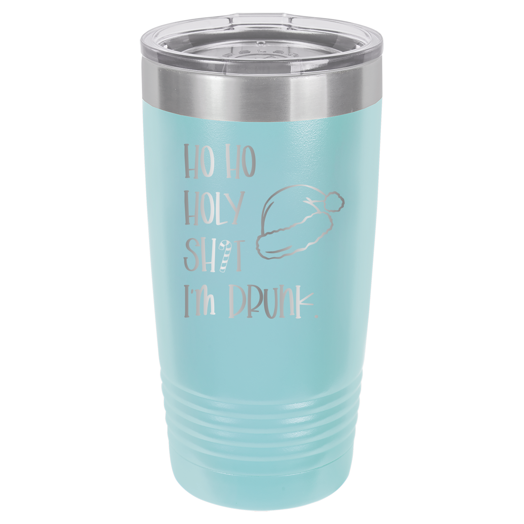 Ho Ho Holy Shit I'm Drunk - 20oz Polar Camel Tumbler - Light Blue image
