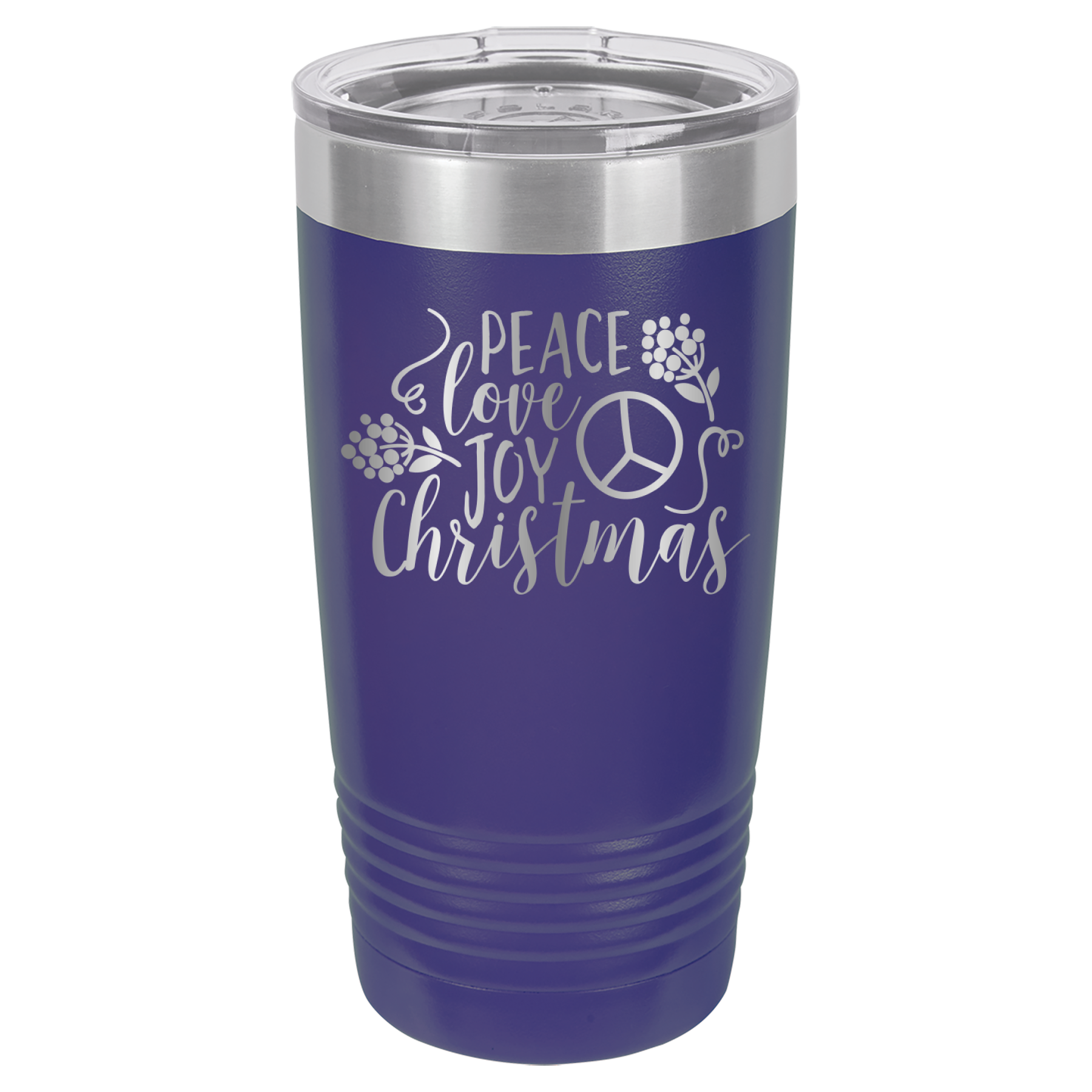 Peace Love Joy - Christmas - 20oz Polar Camel Tumbler - Purple image