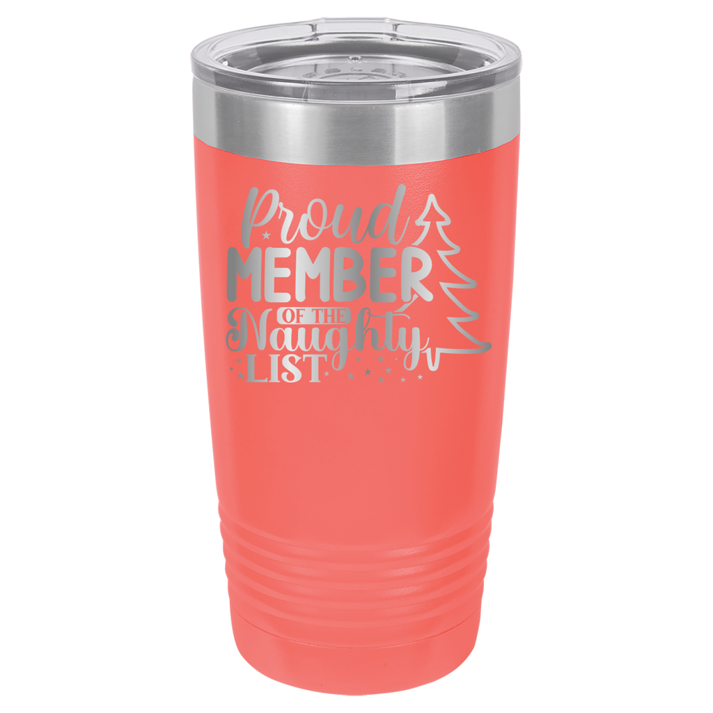 Proud Member of the Naughty List - 20oz Polar Camel Tumbler - Coral image