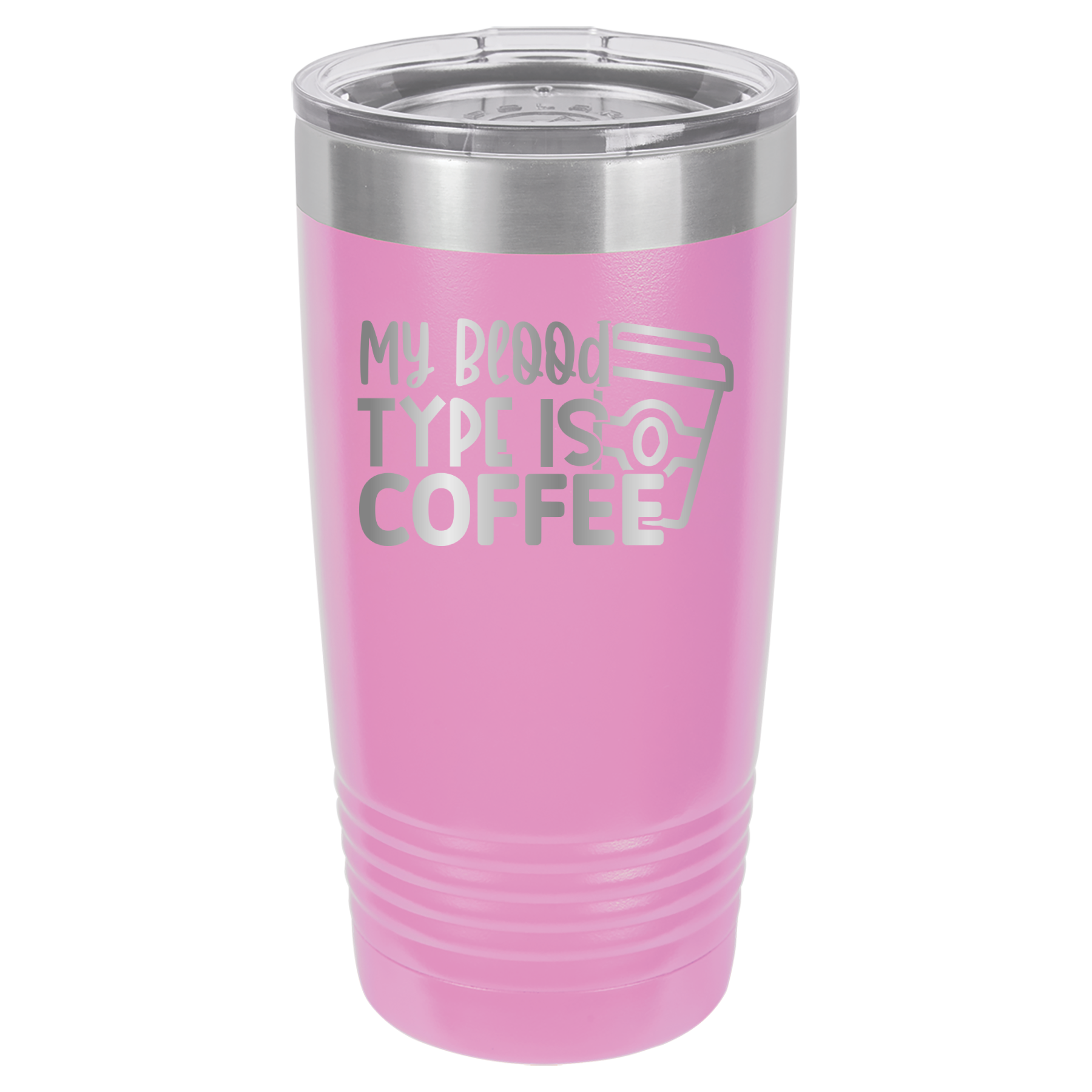 My Blood Type Is Coffee - 20oz Polar Camel Tumbler - Light Purple image