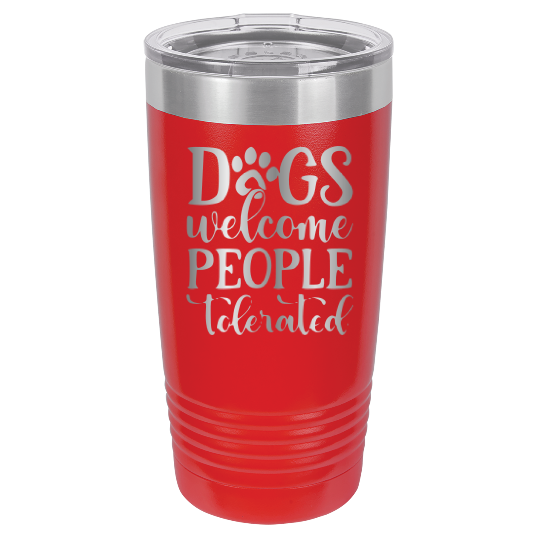 Dogs Welcome People Tolerated - 20oz Polar Camel Tumbler - Red image