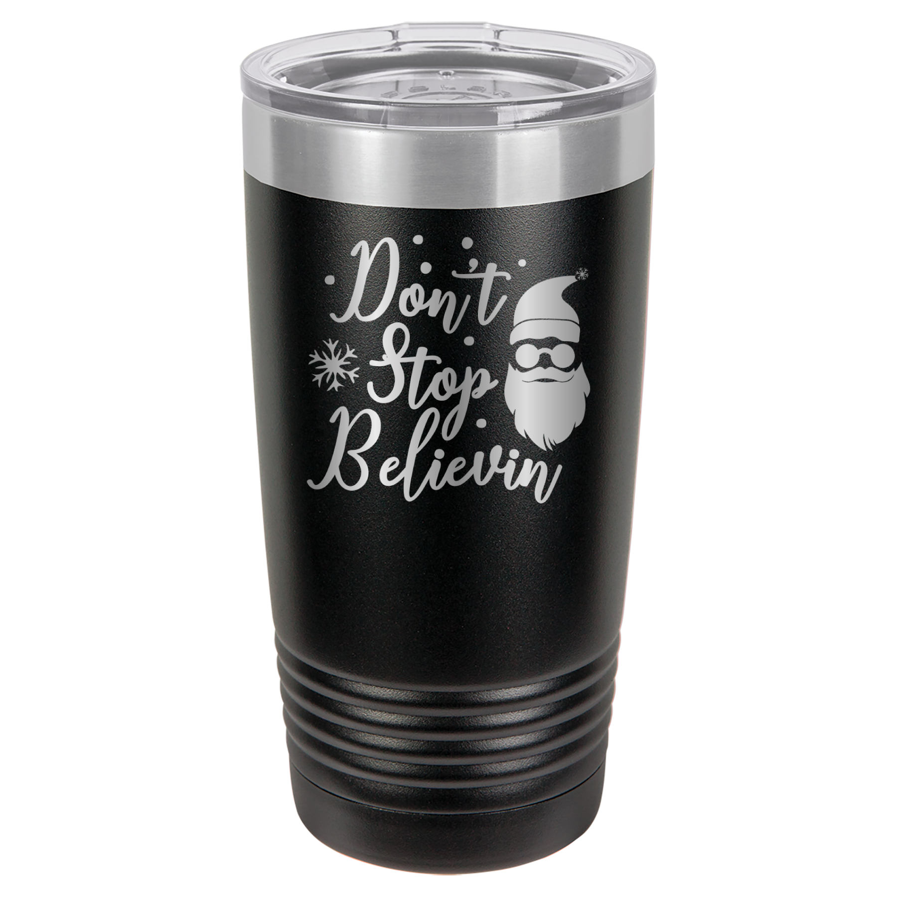 Don't Stop Believin - Santa Claus Christmas - 20oz Polar Camel Tumbler - Black image