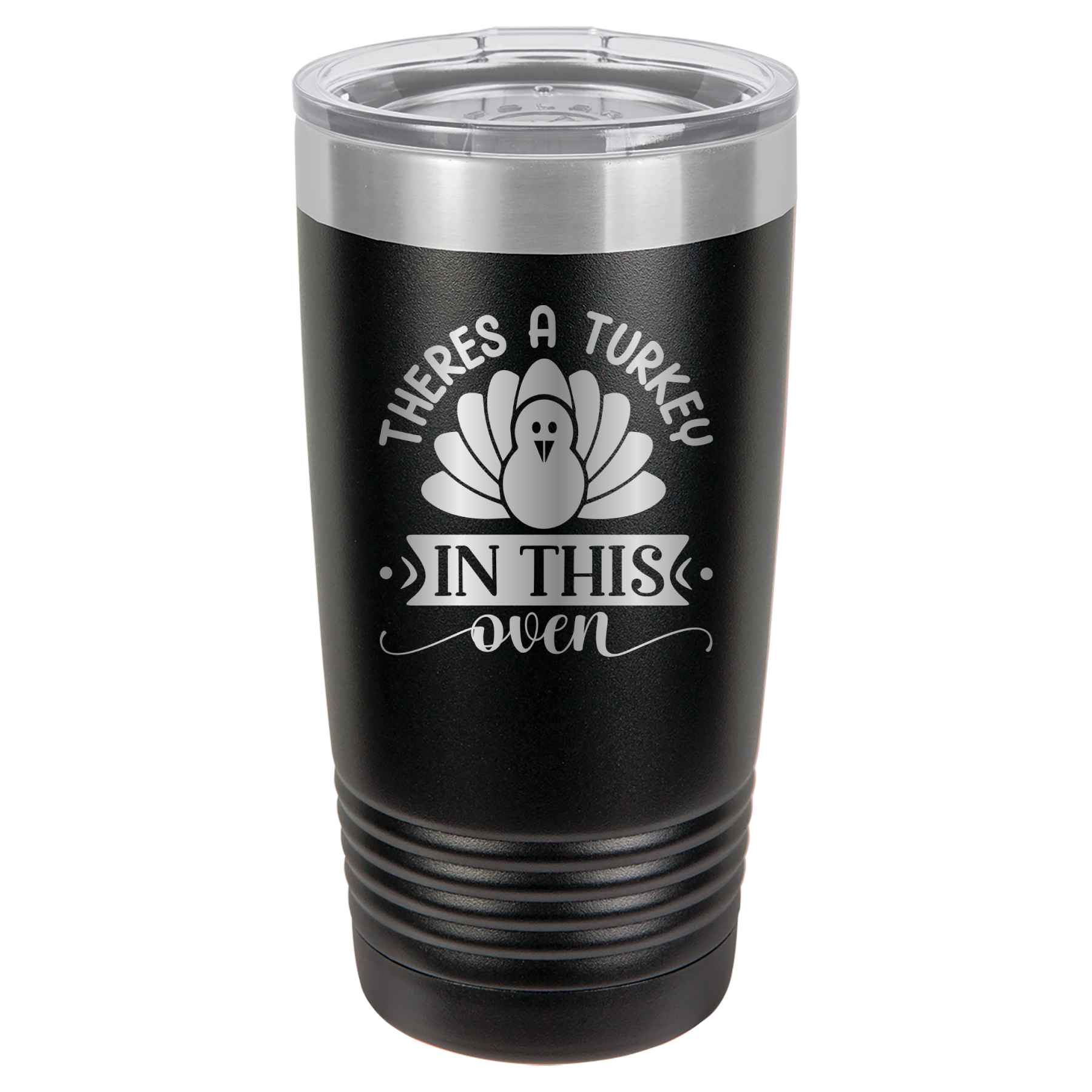There's A Turkey In This Oven - 20oz Polar Camel Tumbler - Black image