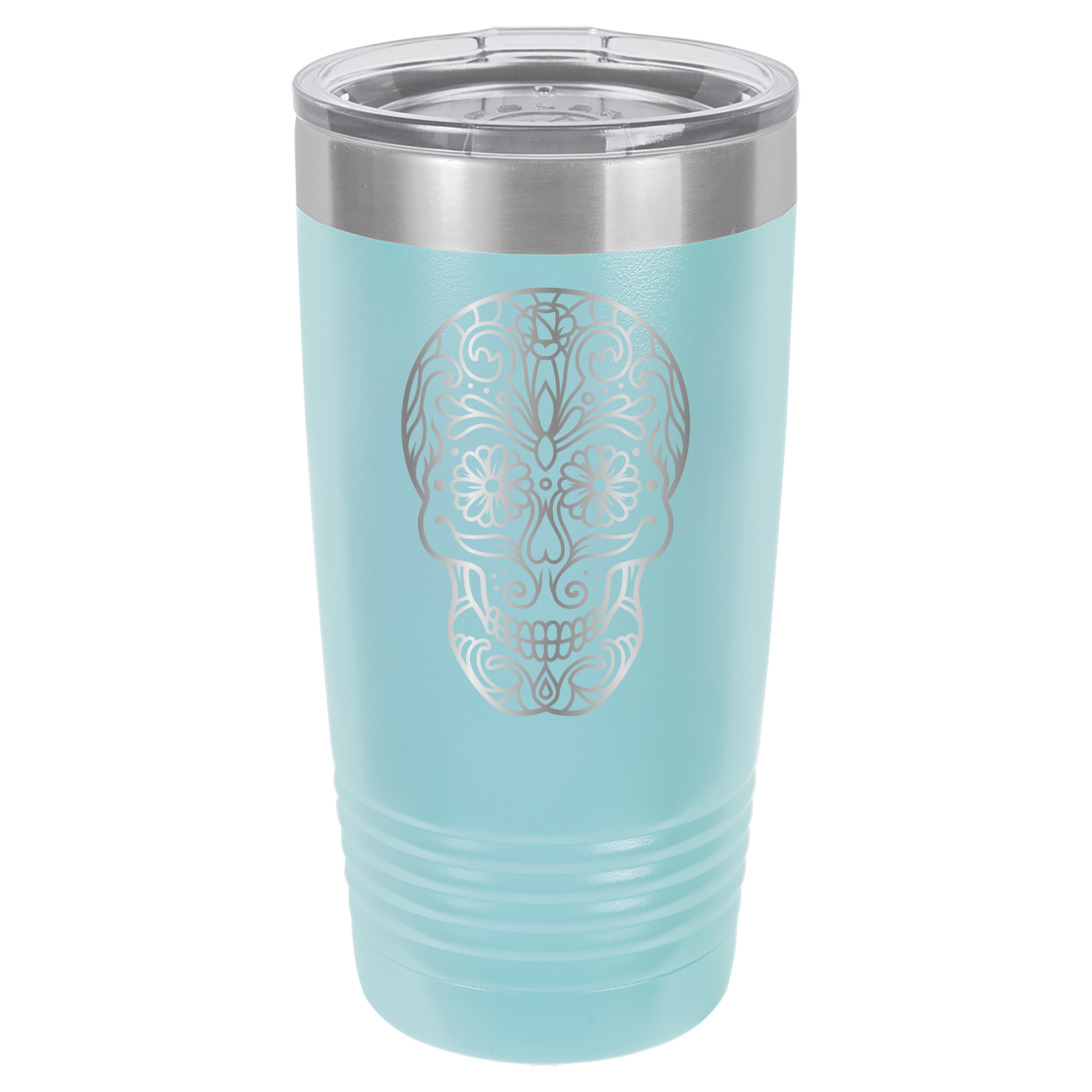 Sugar Skull - 20oz Polar Camel Tumbler - Light Blue image