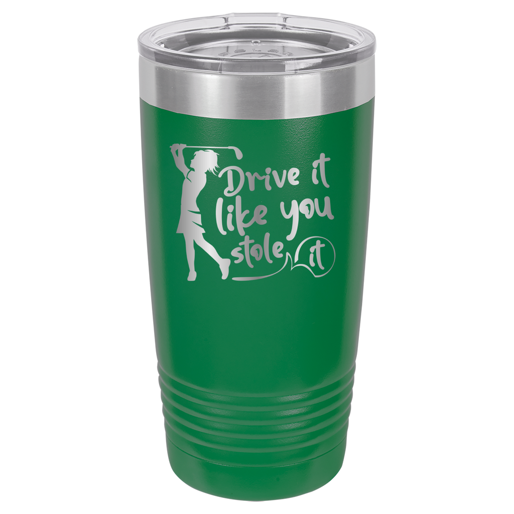 Drive It Like You Stole It (Female) - Golf - 20oz Polar Camel Tumbler - Green image